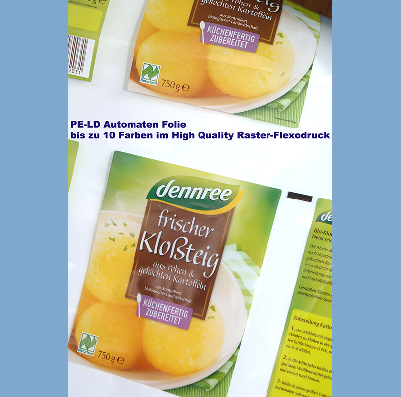 Mono/ Automatenfolie aus PE-LD – Lebensmittel
